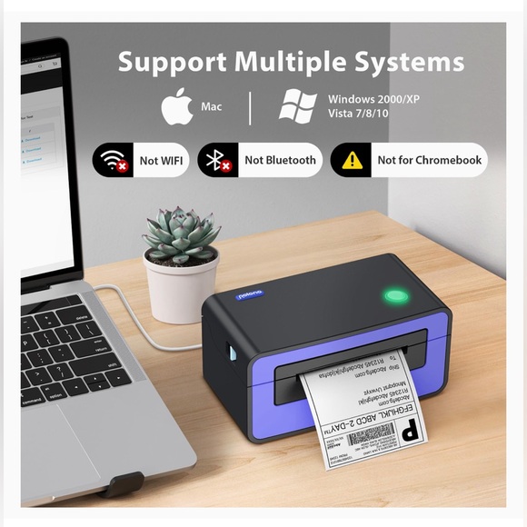 POLONO Label Printer 150mm/s 4x6 Thermal Label Printer PL60 - Purple - Picture 10 of 13